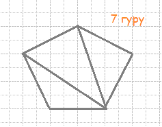 Построй пятиугольник и проведи все возможные диагонали из одной из вершин.