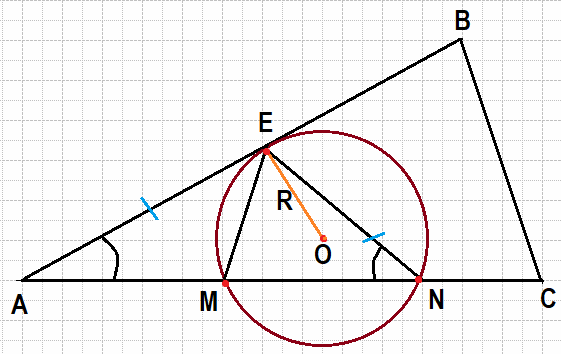 Точки M и N лежат на стороне AC треугольника ABC на расстояниях