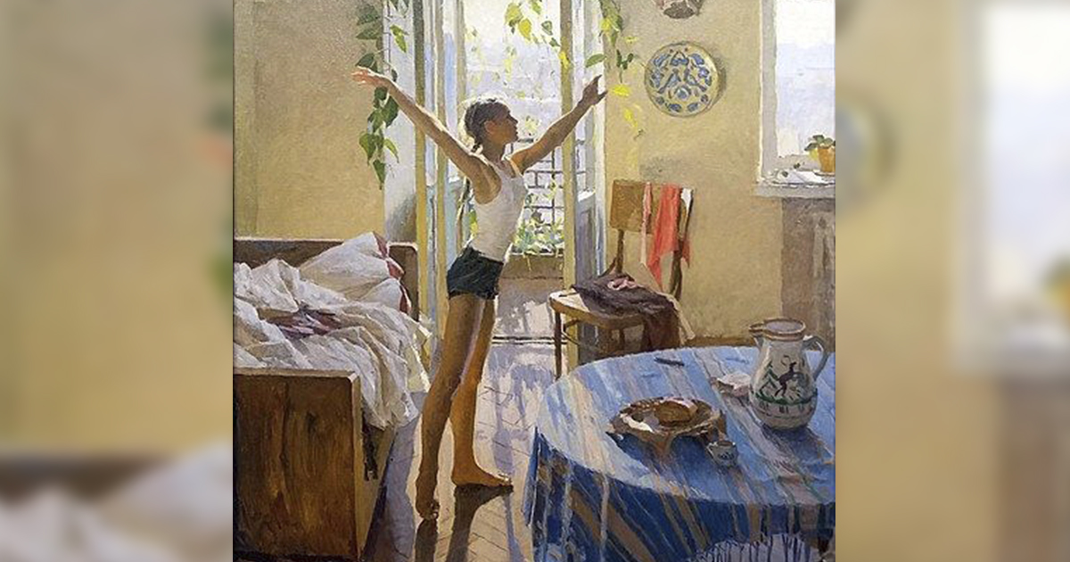 Картина Яблонской Т.Н., "Утро"