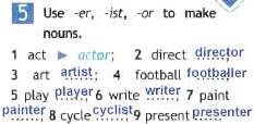 Use er ist. Use er ist or to make Nouns. Er ist or to make Nouns. Act actor direct Director. Use -ist -or -er to form Nouns.
